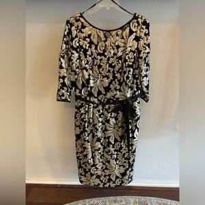 Alex Evenings gold and black cocktail dress - size 10 - gala Christmas dress
